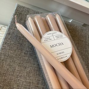 12” Camilia Mocha Taper Candles